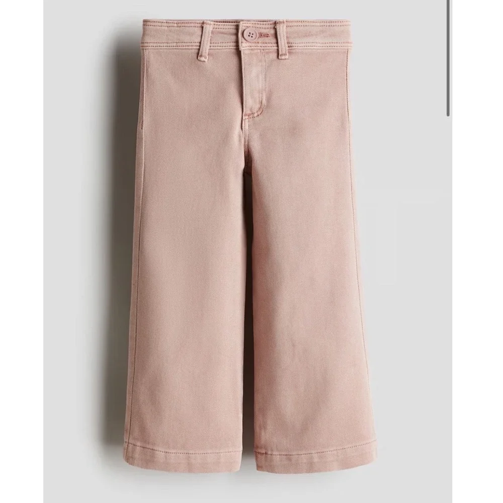 HM Kids Girls Dusty Rose Pink Wide Leg Jeans Toddler Size‎ 3T Stretch Denim